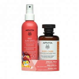 Apivita Set Bee Sun Safe Hydra Sun Kids Lotion SPF50 200ml + Kids Care Gentle Kids Hair & Body Wash 250ml