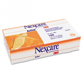 3M Nexcare Active Strips ελαστικοί , 2,5 cm x 7,6 cm , 100 τμχ/κουτί