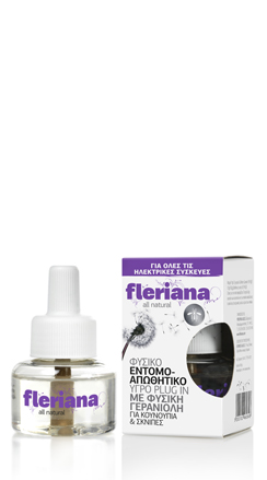 Fleriana Φυσικό Εντομοαπωθητικό Υγρό Plugin Με Φυσική Γερανιόλη για κουνούπια & σκνίπες 30ml
