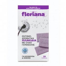 Fleriana Φυσικά Εντομοαπωθητικά Πλακίδια Με Φυσική Γερανιόλη για κουνούπια & σκνίπες 20τεμ.