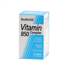 Health Aid Vitamin B50 Complex Ενισχυμένος συνδυασμός Βιταμινών του Συμπλέγματος Β 30tabs
