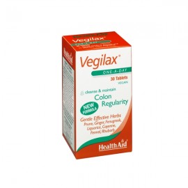 Health Aid Vegilax Φυτικό υπακτικό - Δαμάσκηνα, Γλυκόριζα, Ραβέντι 30tabs