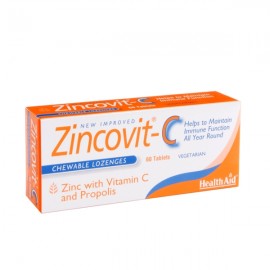 Health Aid Zincovit - C Ψευδάργυρος - Βιταμίνη C και Πρόπολις 60 μασώμενα δισκία