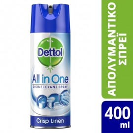 DETTOL ALL IN ONE Απολυμαντικό Spray Crisp Linen  400ml