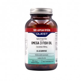 Quest Omega 3 fish oil concentrate 1000mg Συμπλήρωμα Ωμέγα 3 - 90 tabs (45+45 ΔΩΡΟ)