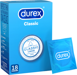 Durex Classic Προφυλακτικά με Ήπια Λίπανση, 18τεμ
