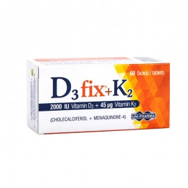UNI-PHARMA D3 Fix + Κ2 (2000 IU Vitamin D3 +45μg Vitamin K2) 60tabs