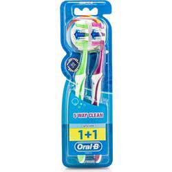ORAL B PROMO PACK 1+1 ΔΩΡΟ Complete 5 Way Clean Οδοντόβουρτσα (Μέτρια) - 2τεμ. μπλέ