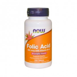 Now Foods Folic Acid 800mcg with Vitamin B-12 Vegetarian (250tabs)