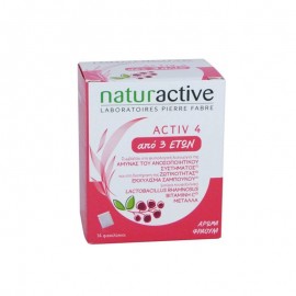 Naturactive Activ 4 Συμπλήρωμα Διατροφής για την Ενίσχυση του Ανοσοποιητικού Συστήματος 14 Φακελίσκοι 3Ετών+