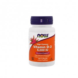 Now Vitamin D3 5.000 IU Highest Potency 120 softgels