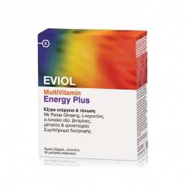 Eviol MultiVitamin Energy Plus Παραγωγή & Απελευθέρωση Ενέργειας στον Οργανισμό 30 caps