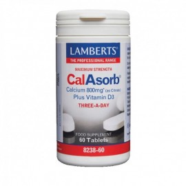 Lamberts CalAsorb Calcium 800mg Plus Vitamin D3 Three A Day 60tabs