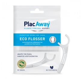 PLAC AWAY Eco Flosser Oδοντικό Νήμα με Λαβή, 30τεμ