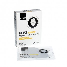 Power health Welooo Μάσκα Προστασίας  FFP2/KN95 (BFE>98%) Μαύρο Χρώμα Μίας Χρήσης, 10τεμ