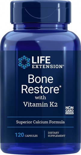 Life Extension Bone Restore with Vitamin K2, 120 caps