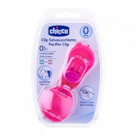 Chicco Pacifier Clip Κλιπ Πιπίλας με Κάλυμμα Θηλής, Ροζ Χρώμα, 1 τεμάχιο