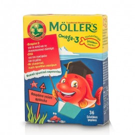Mollers Ζελεδάκια Ω3 για Παιδιά με γεύση φράουλα 36 gummies