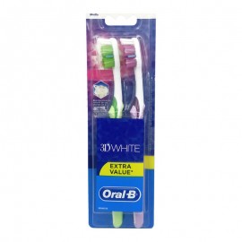 ORAL B Promo Pack 3D WHITE medium ΠΡΑΣΙΝΟ-ΜΩΒ 2ΤΕΜ