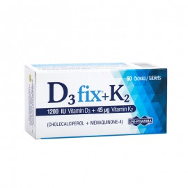 UNI-PHARMA D3 Fix + Κ2 (1200 IU Vitamin D3 +45μg Vitamin K2) 60tabs